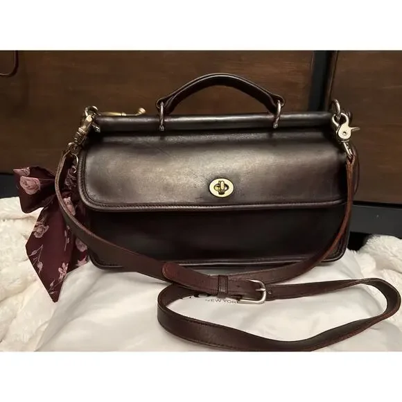 Vintage Coach City Willis Rare Mahogany Bag Restored - Picture 2 of 10